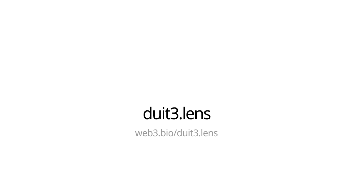 duit3.lens Lens Profile - Web3.bio