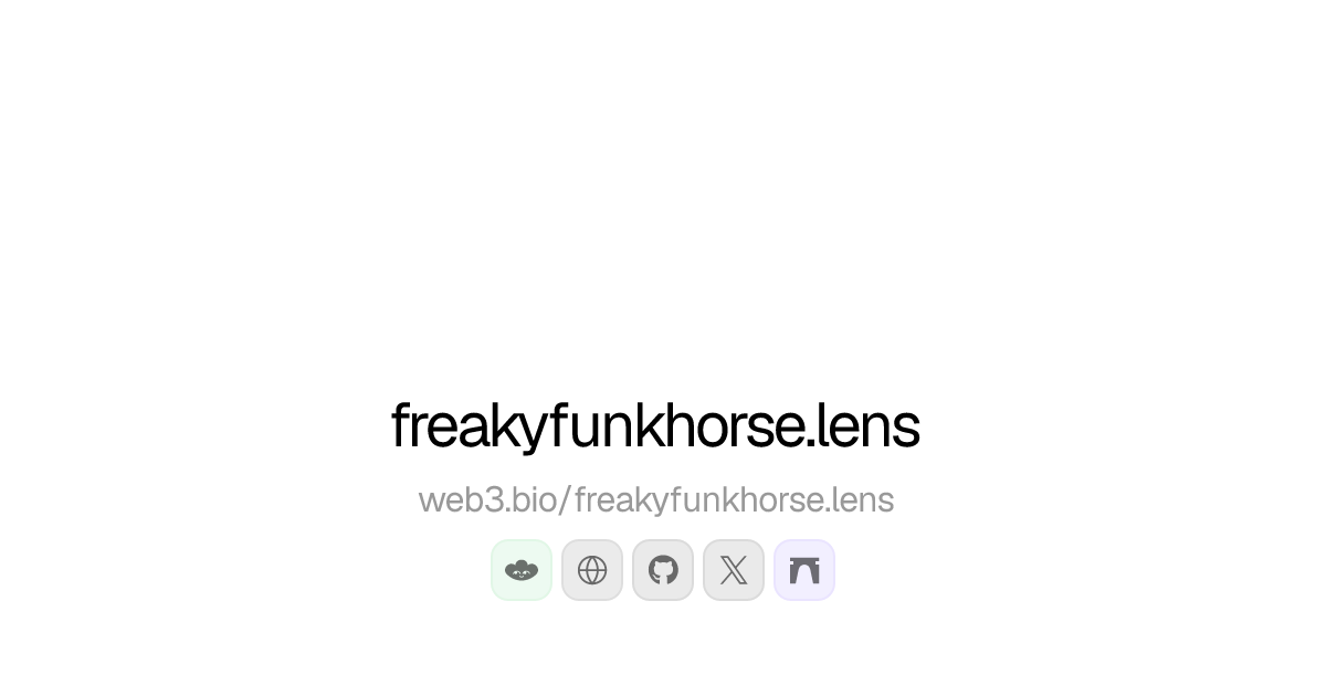freakyfunkhorse.lens Lens Profile - Web3.bio
